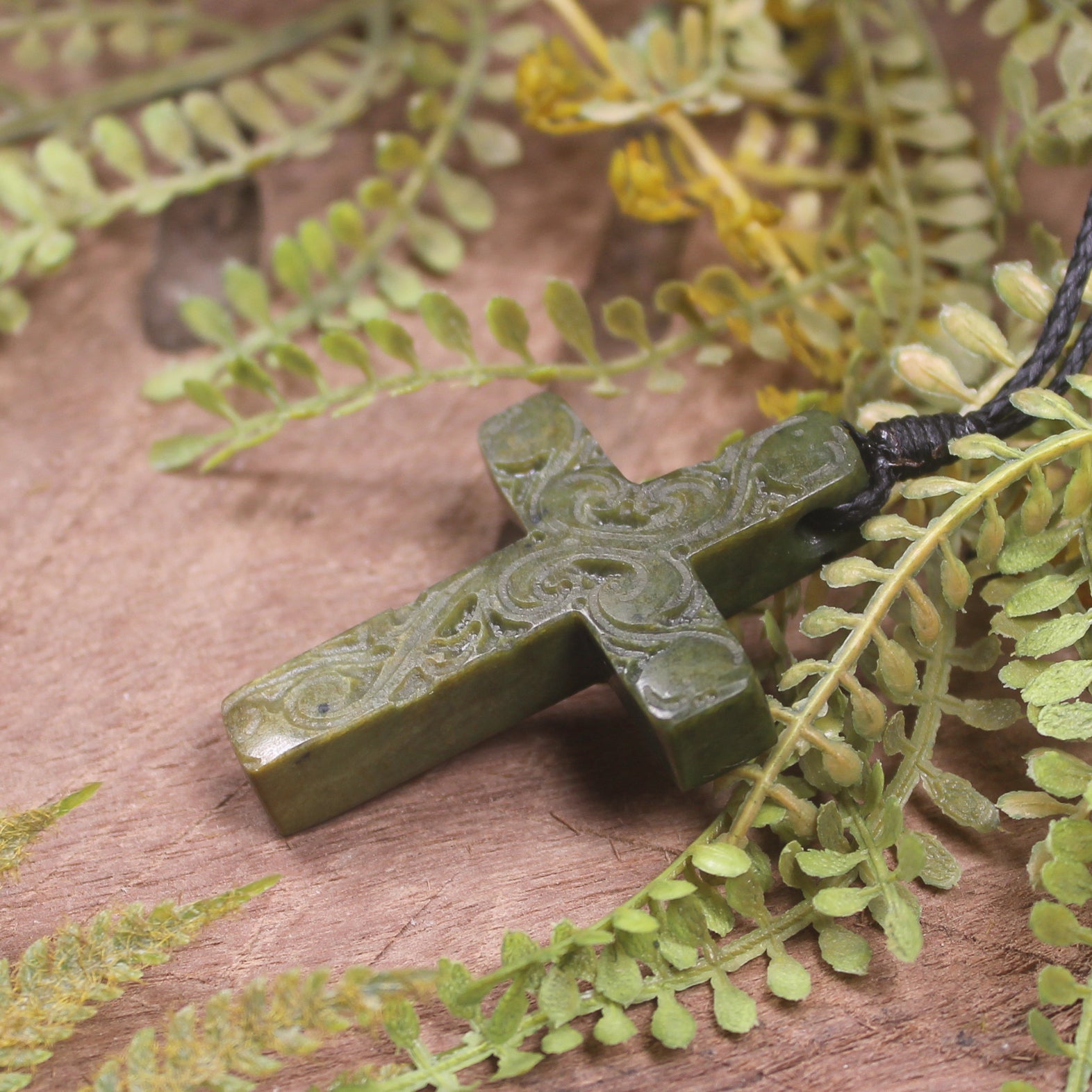 NZ Greenstone Cross pendant 