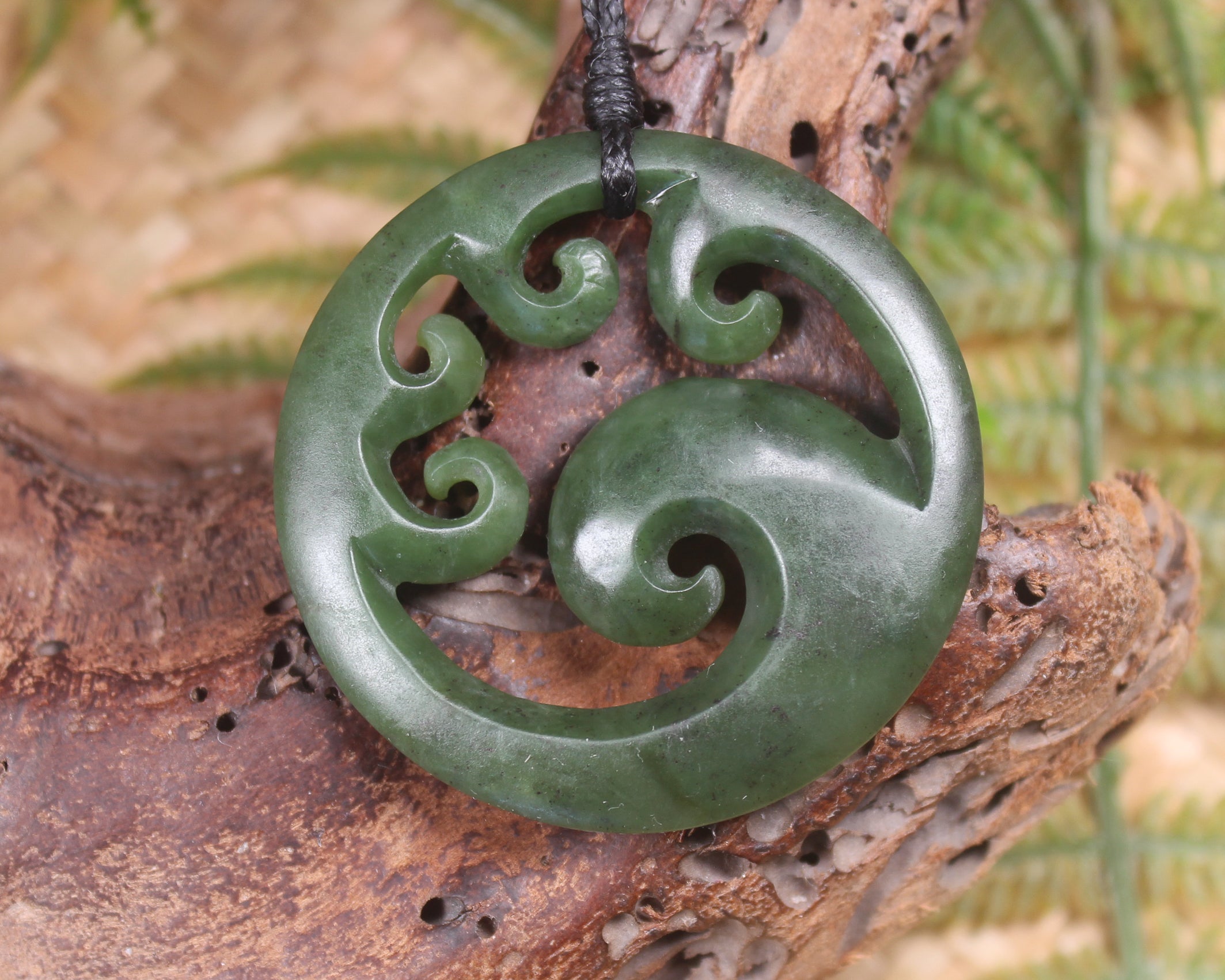 Koru carved from Hapopo Pounamu - NZ Greenstone