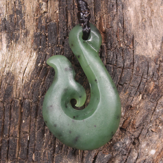 Whale tail carved from Hapopo Pounamu - NZ Greenstone