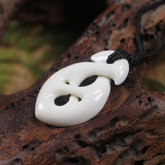 Pikorua or Twist carved from NZ Beef Bone