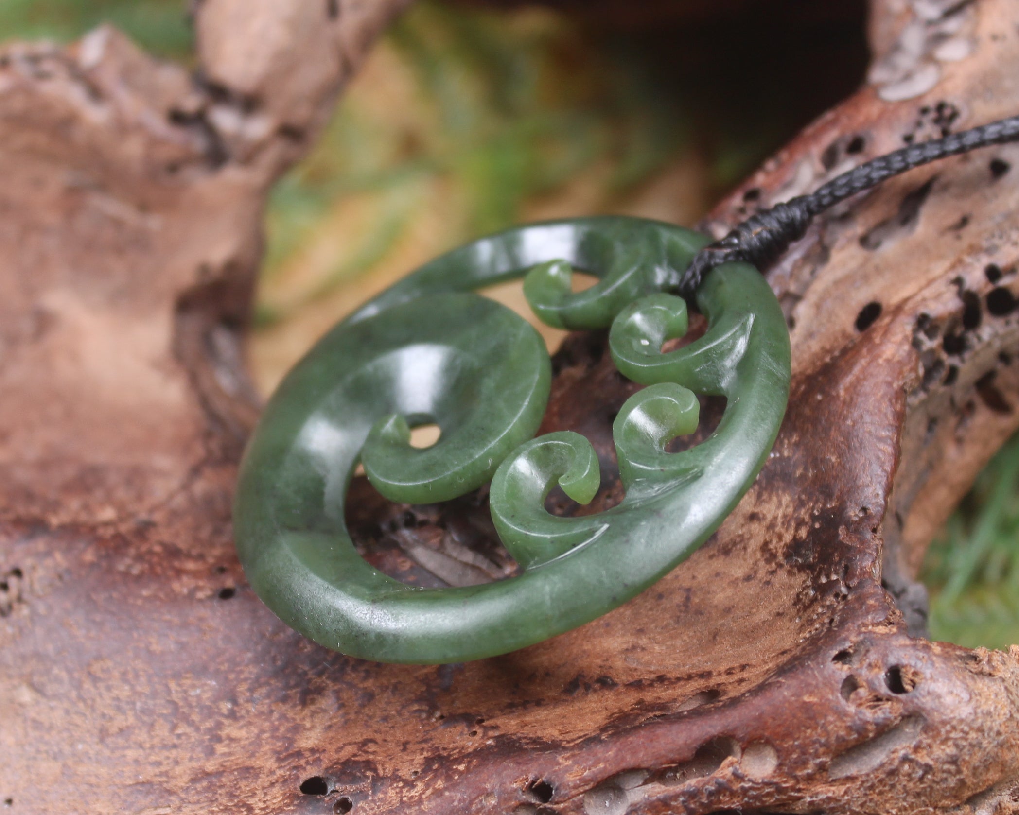 Koru carved from Hapopo Pounamu - NZ Greenstone