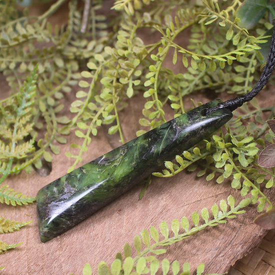 Douglas Creek Pounamu carved into a Toki Pendant - NZ Greenstone