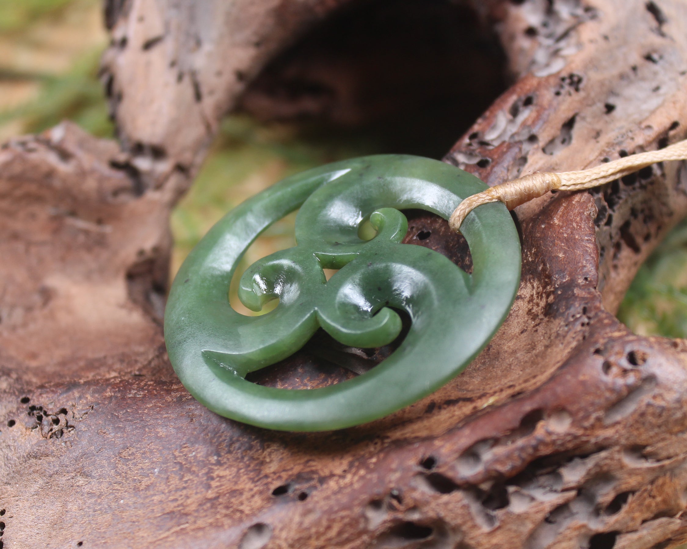 Koru carved from Hapopo Pounamu - NZ Greenstone