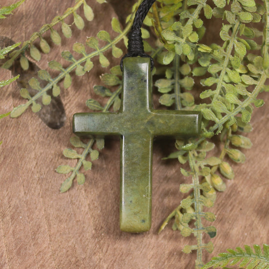 NZ Greenstone Cross pendant 