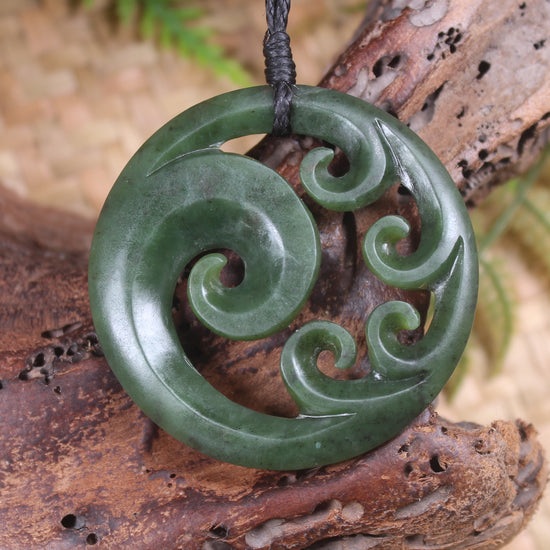Koru carved from Hapopo Pounamu - NZ Greenstone