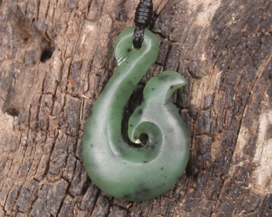 Whale tail carved from Hapopo Pounamu - NZ Greenstone
