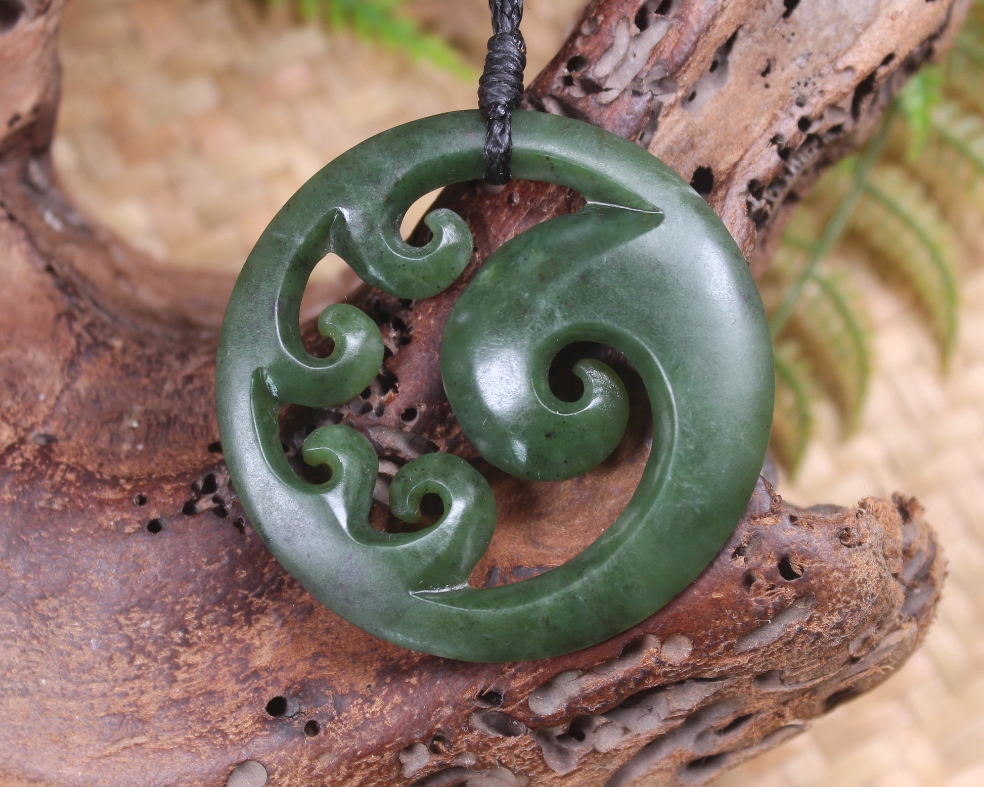 Koru carved from Hapopo Pounamu - NZ Greenstone
