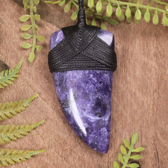 Charoite Tooth Pendant Niho