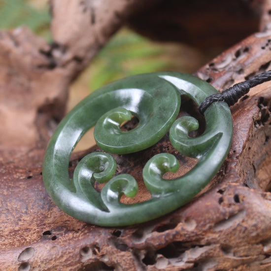 Koru carved from Hapopo Pounamu - NZ Greenstone
