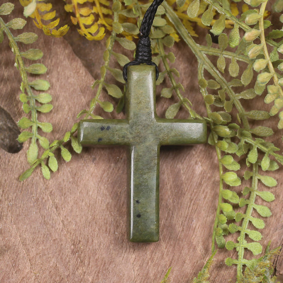 NZ Greenstone Cross pendant 