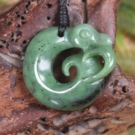 Koropepe carved from Hapopo Pounamu - NZ Greenstone