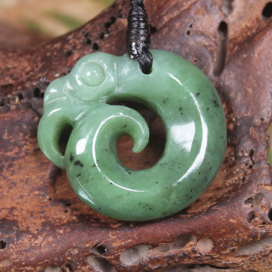 Koropepe carved from Hapopo Pounamu - NZ Greenstone