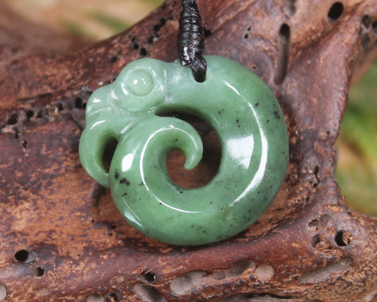 Koropepe carved from Hapopo Pounamu - NZ Greenstone