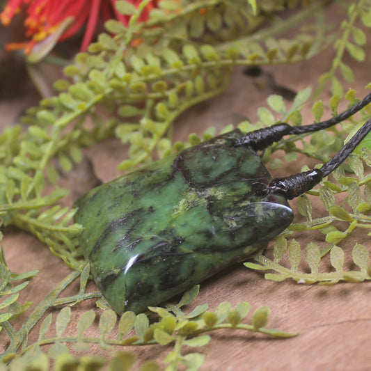 Douglas Creek Pounamu carved into a Toki Pendant - NZ Greenstone