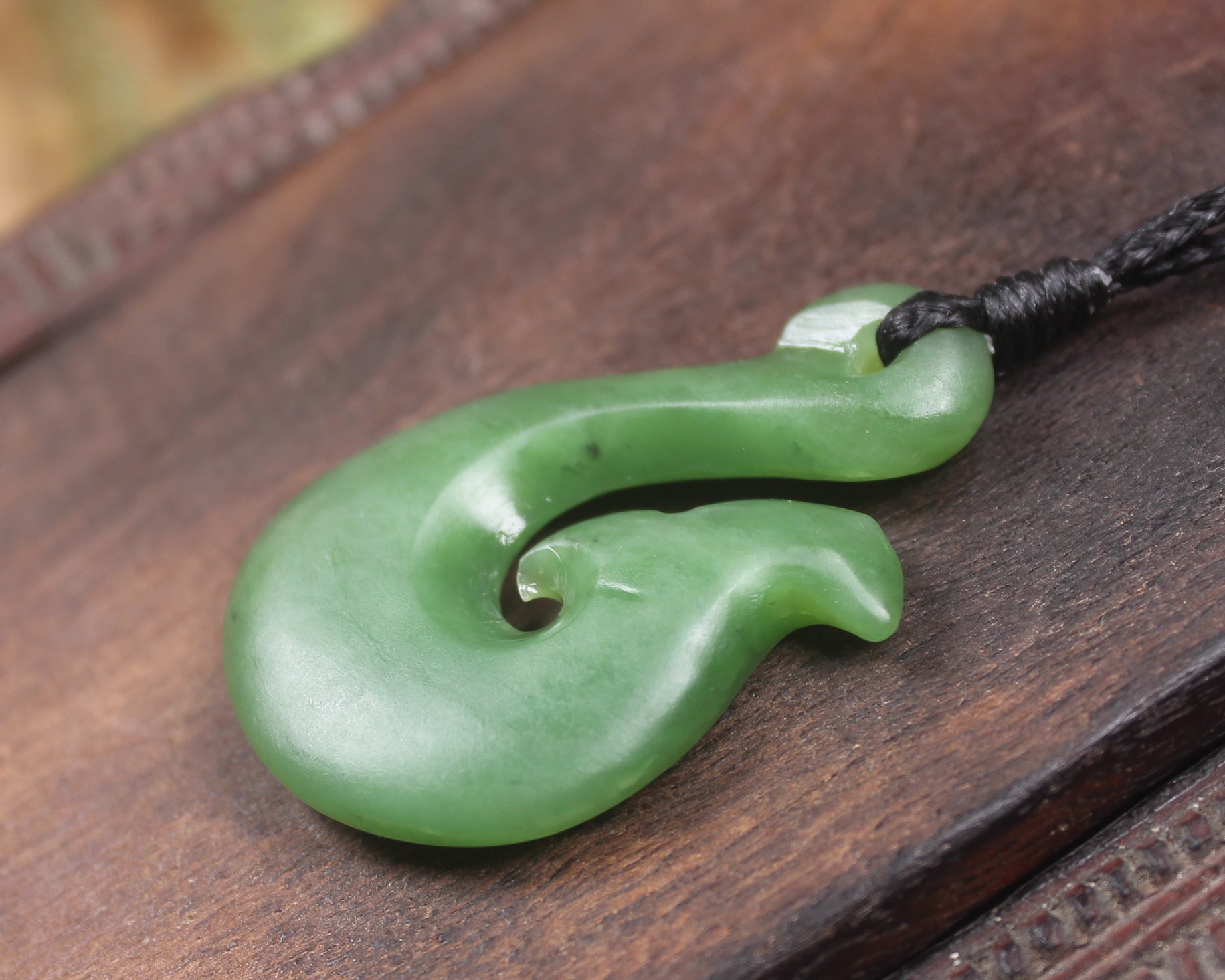 Whale tail carved from Hapopo Pounamu - NZ Greenstone