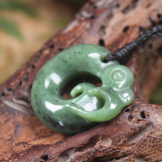 Koropepe carved from Hapopo Pounamu - NZ Greenstone