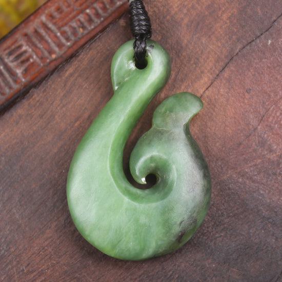 Whale tail carved from Hapopo Pounamu - NZ Greenstone