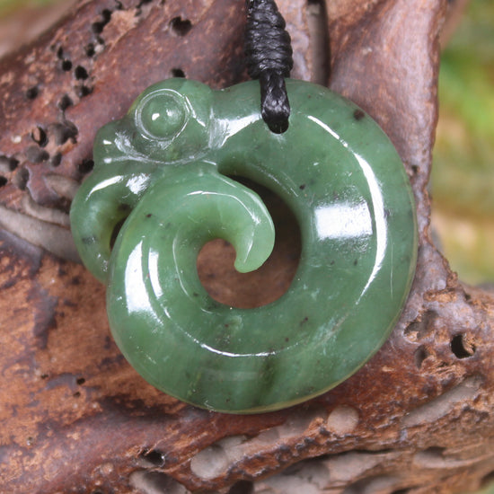 Koropepe carved from Hapopo Pounamu - NZ Greenstone