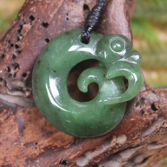 Koropepe carved from Hapopo Pounamu - NZ Greenstone