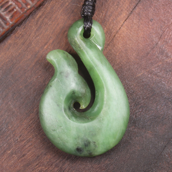 Whale tail carved from Hapopo Pounamu - NZ Greenstone