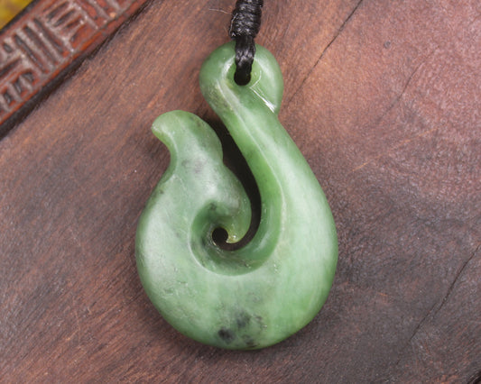 Whale tail carved from Hapopo Pounamu - NZ Greenstone