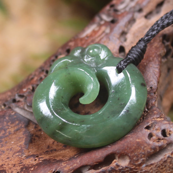 Koropepe carved from Hapopo Pounamu - NZ Greenstone