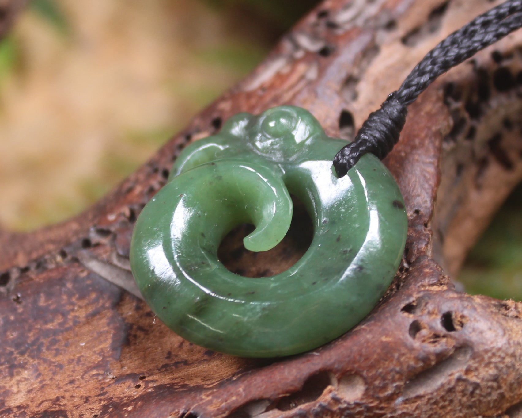 Koropepe carved from Hapopo Pounamu - NZ Greenstone