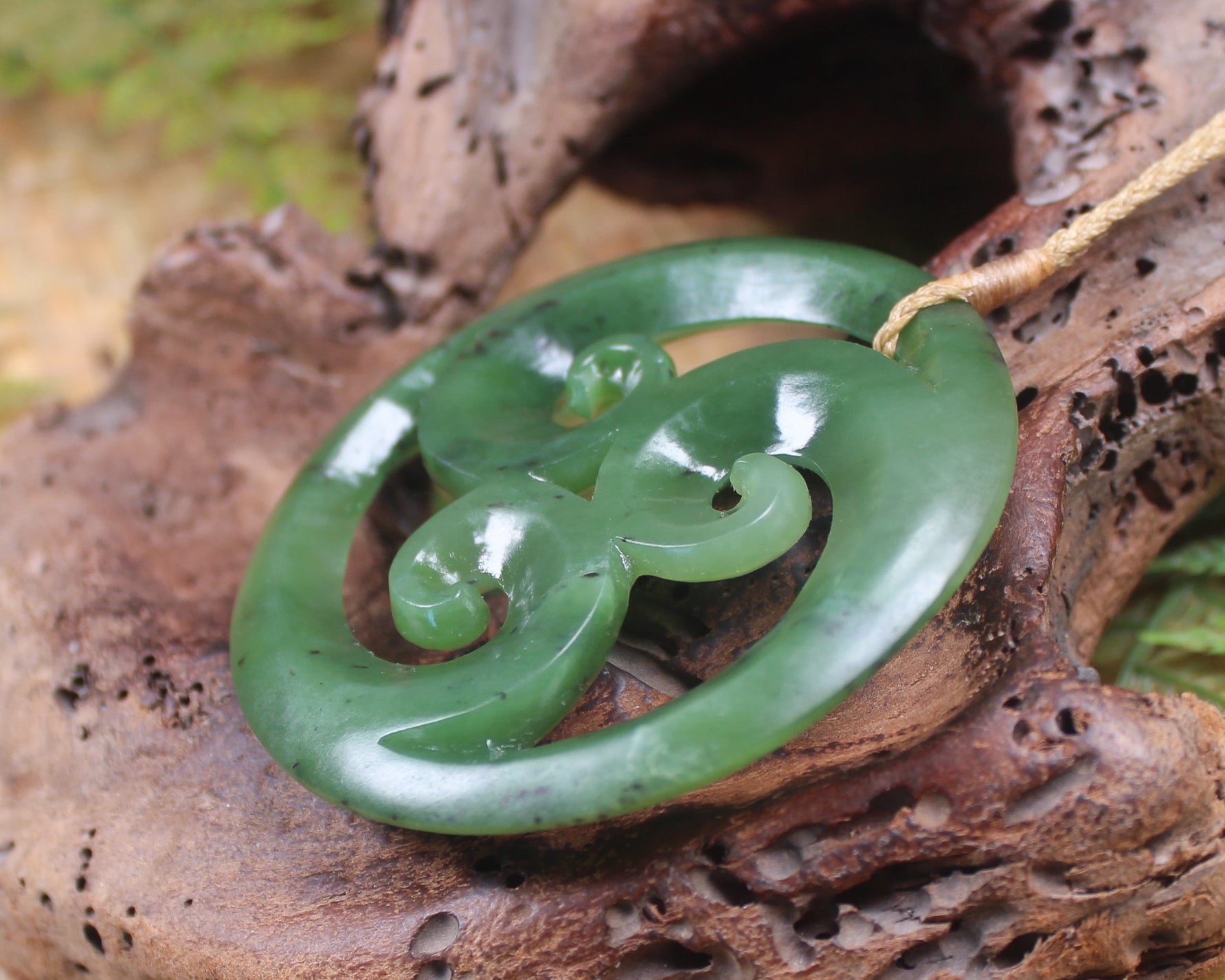 Koru carved from Hapopo Pounamu - NZ Greenstone