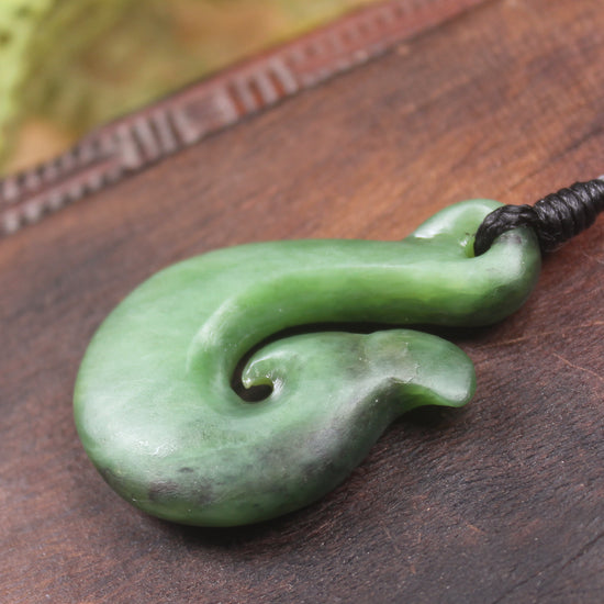 Whale tail carved from Hapopo Pounamu - NZ Greenstone