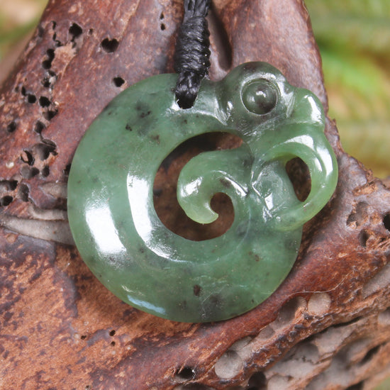 Koropepe carved from Hapopo Pounamu - NZ Greenstone