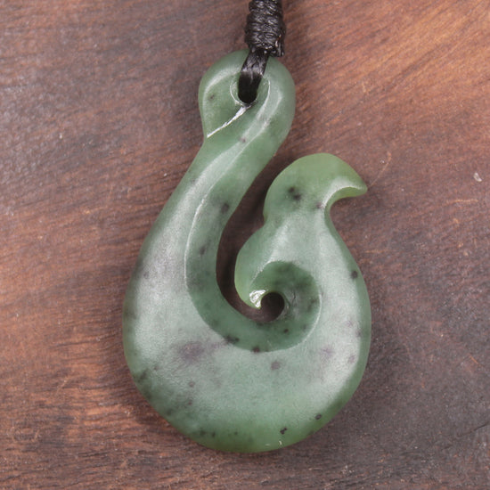 Whale tail carved from Hapopo Pounamu - NZ Greenstone