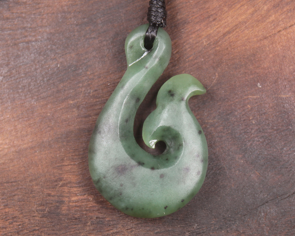 Whale tail carved from Hapopo Pounamu - NZ Greenstone