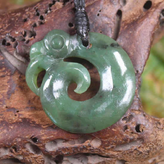 Koropepe carved from Hapopo Pounamu - NZ Greenstone