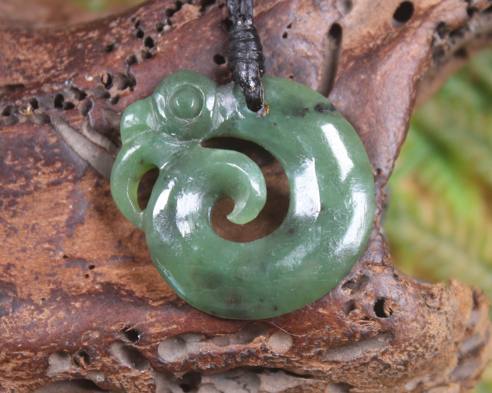 Koropepe carved from Hapopo Pounamu - NZ Greenstone