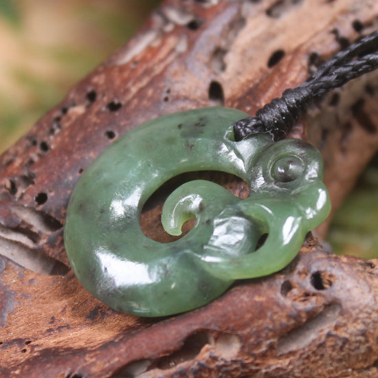 Koropepe carved from Hapopo Pounamu - NZ Greenstone