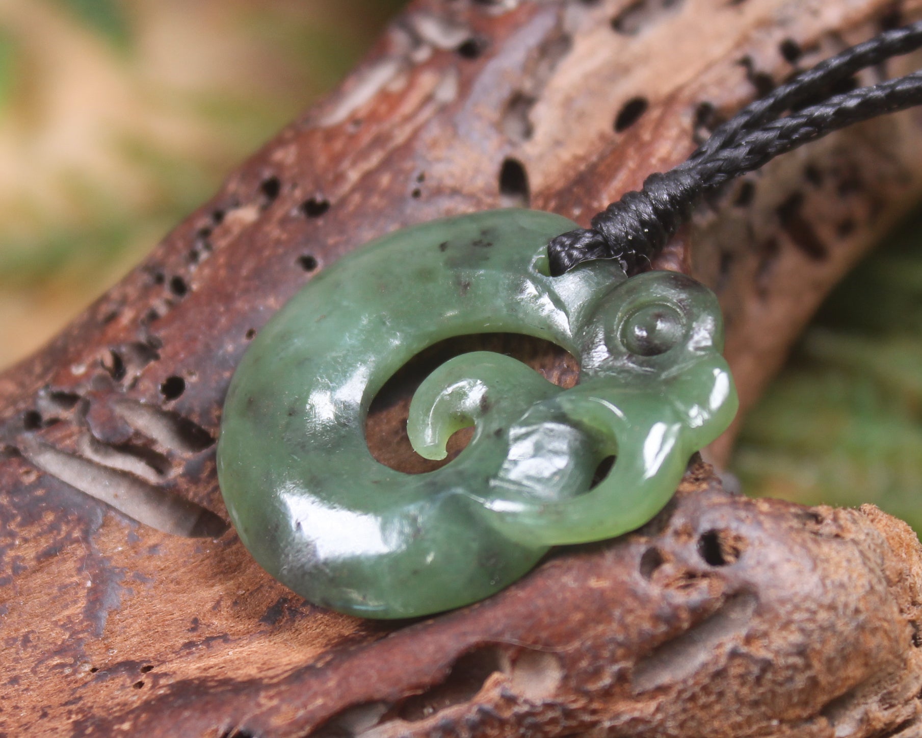 Koropepe carved from Hapopo Pounamu - NZ Greenstone
