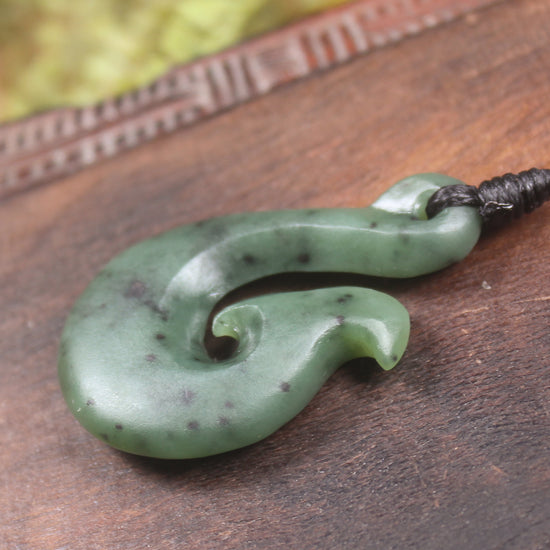 Whale tail carved from Hapopo Pounamu - NZ Greenstone