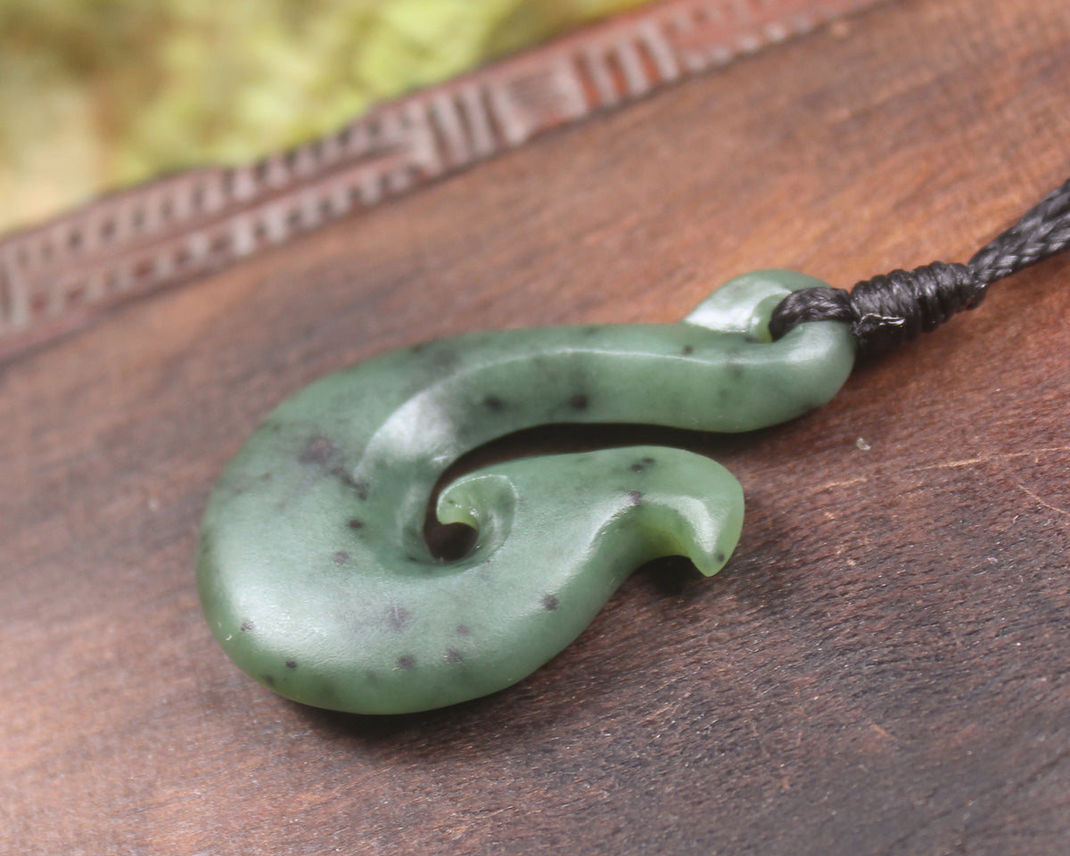 Whale tail carved from Hapopo Pounamu - NZ Greenstone
