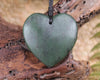 Heart carved from Hapopo Pounamu - NZ Greenstone