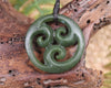 Koru carved from Rimu Pounamu - NZ Greenstone