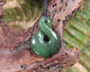 Twist or Pikorua carved from Hapopo Pounamu - NZ Greenstone