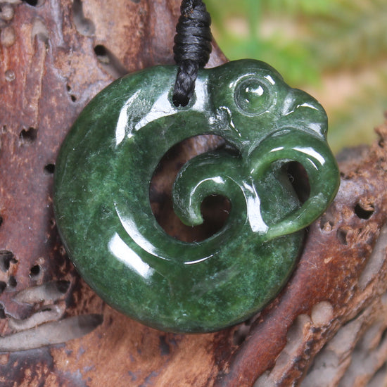 Koropepe carved from Kawakawa Pounamu - NZ Greenstone