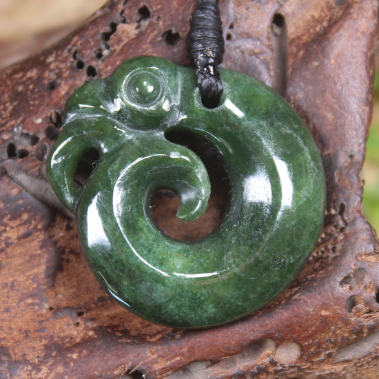 Koropepe carved from Kawakawa Pounamu - NZ Greenstone