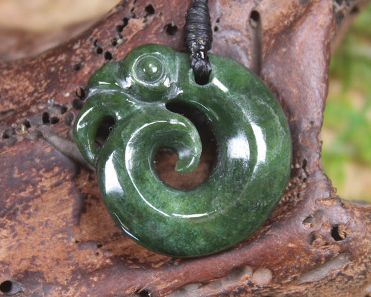 Koropepe carved from Kawakawa Pounamu - NZ Greenstone