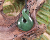Twist or Pikorua carved from Hapopo Pounamu - NZ Greenstone