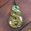 Twist or Pikorua carved from Flower Jade Pounamu - NZ Greenstone