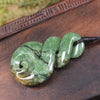 Twist or Pikorua carved from Flower Jade Pounamu - NZ Greenstone