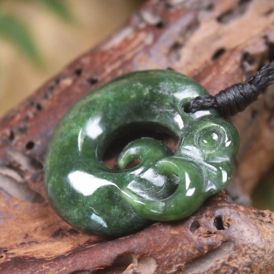 Koropepe carved from Kawakawa Pounamu - NZ Greenstone