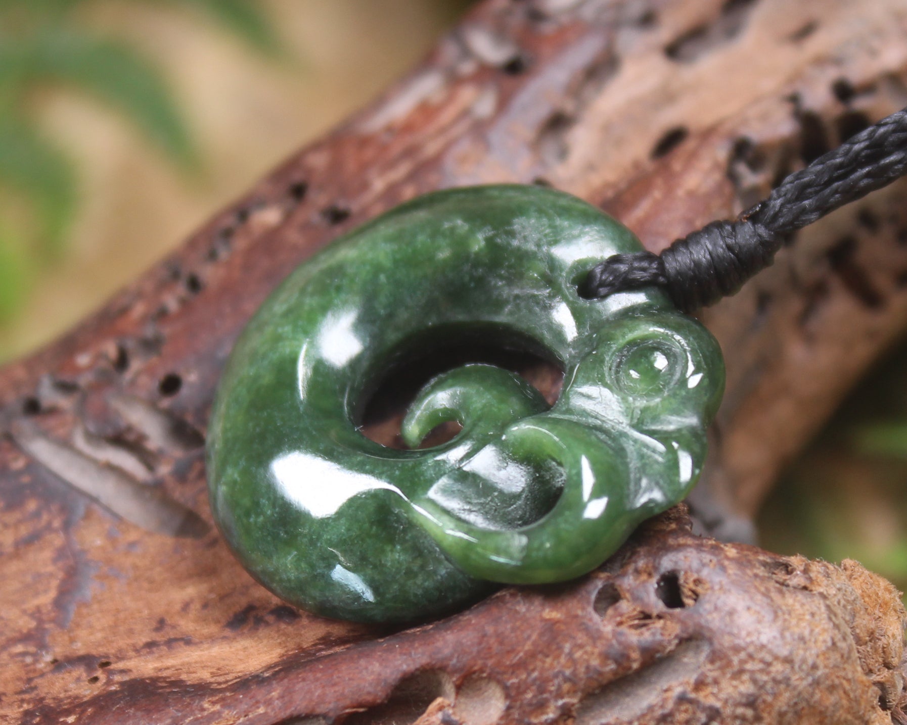 Koropepe carved from Kawakawa Pounamu - NZ Greenstone