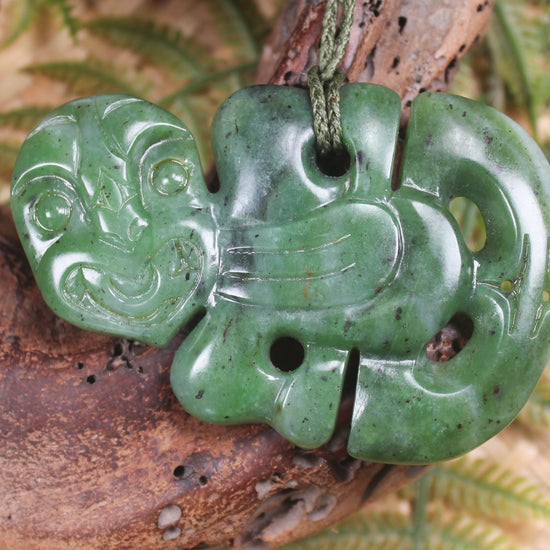Hapopo Pounamu Hei Tiki - NZ Greenstone